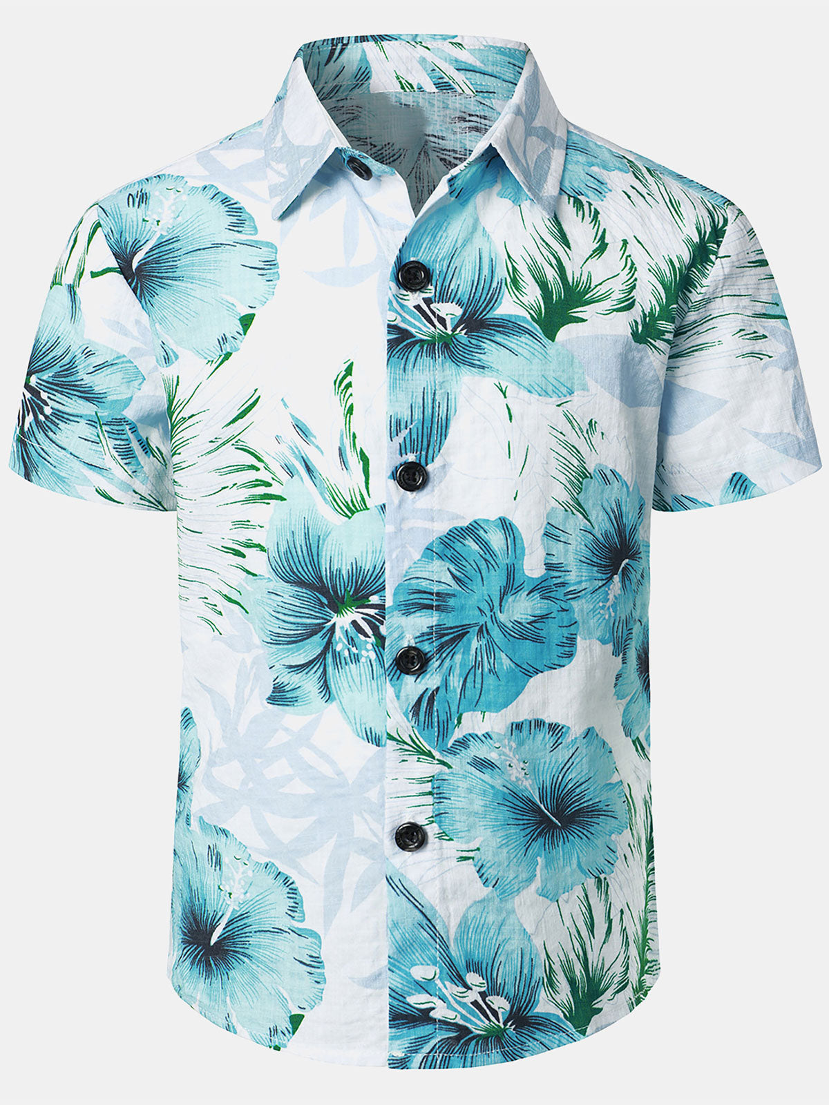 Boy's Floral Print Tropical Aloha Holiday Summer Beach Short Sleeve Shirt