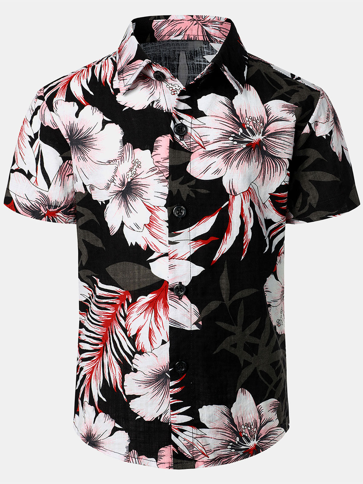 Boy's Floral Print Tropical Aloha Holiday Summer Beach Short Sleeve Shirt
