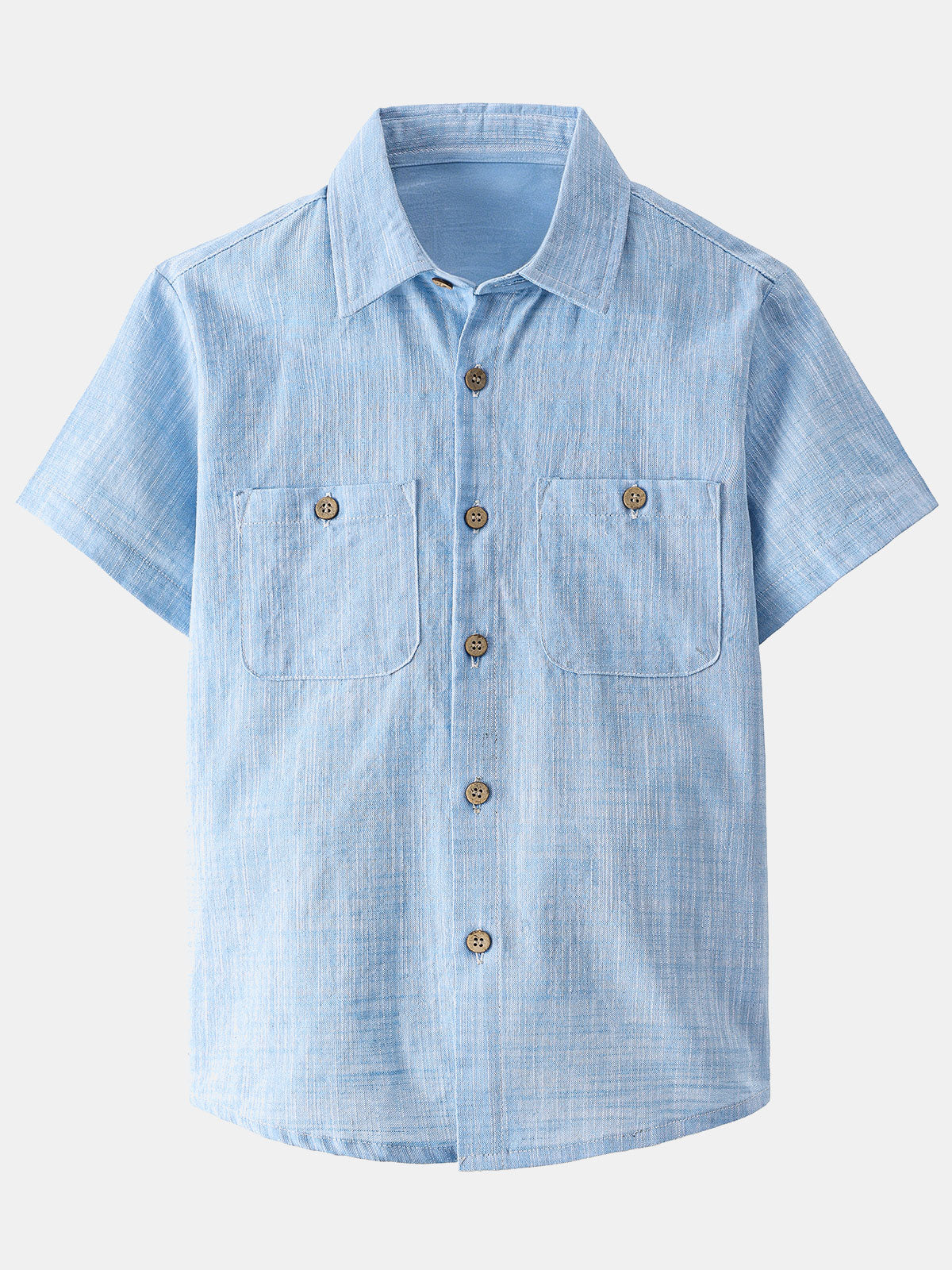 Boy's Chambray Short Sleeve Casual Cotton Woven Shirt