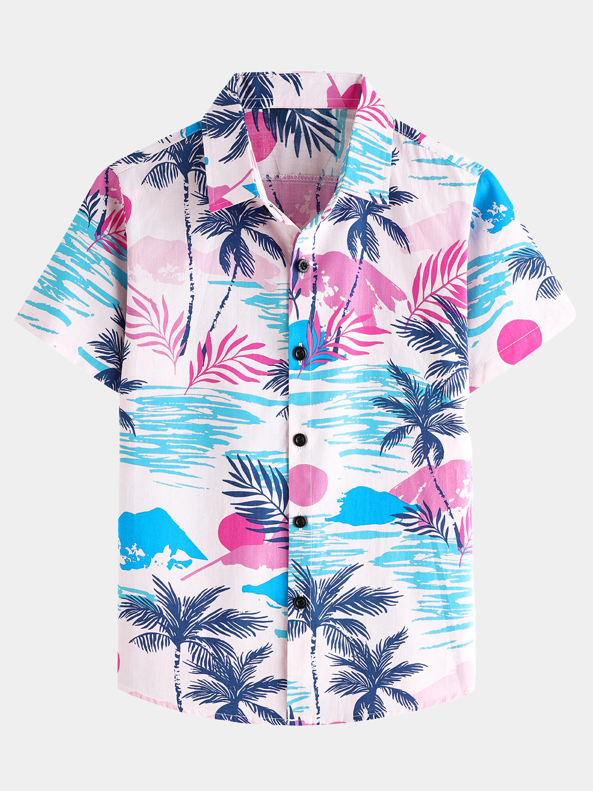 Boy's Tropical Aloha Hawaiian Summer Short Sleeve Shirt