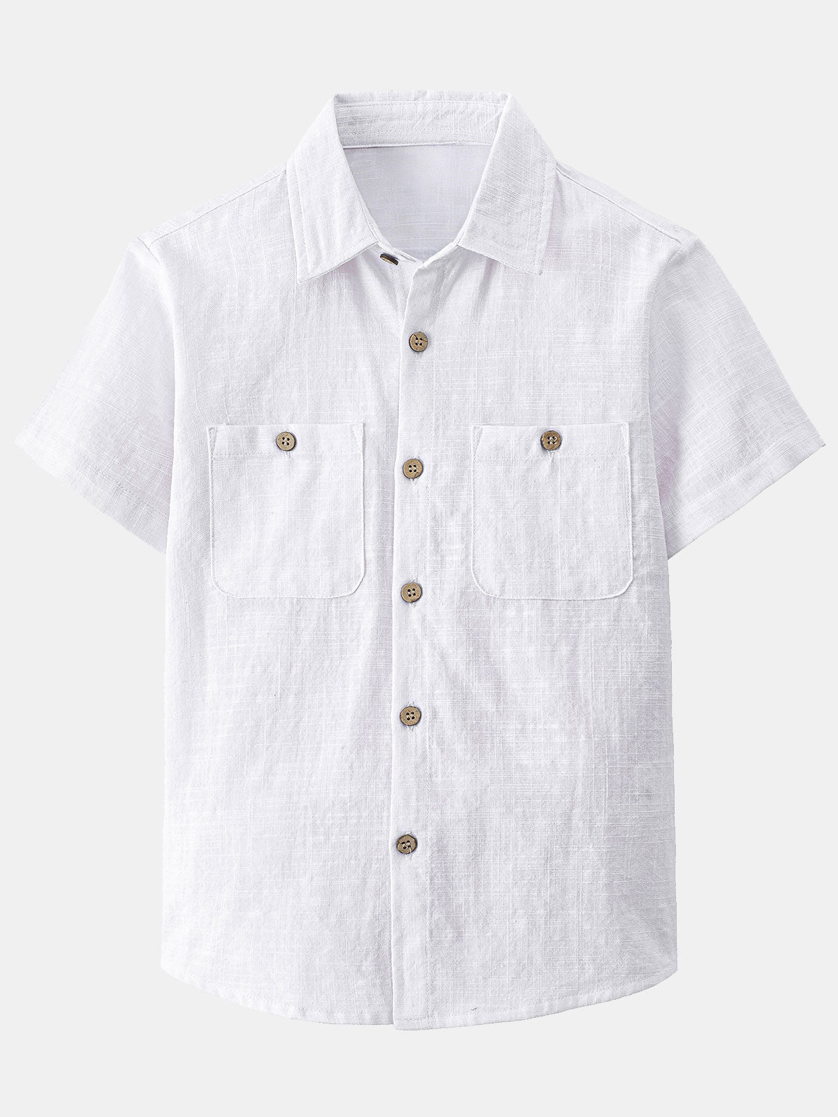 Boy's Short Sleeve Casual 100% Cotton Woven Shirt