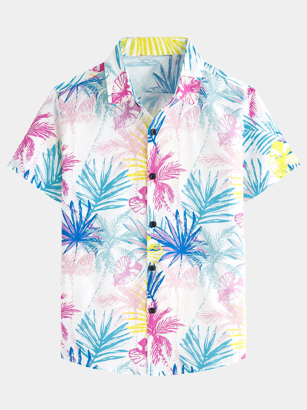 Boy's Floral Print Tropical Aloha Holiday Summer Short Sleeve Shirt