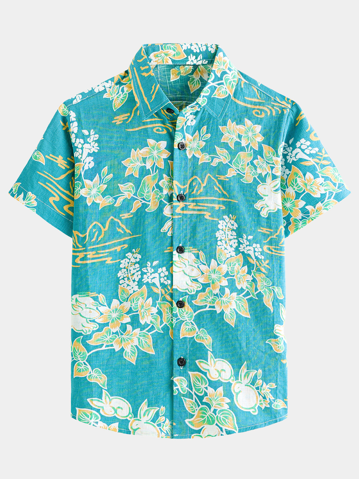 Boy's Summer Tropical Aloha Hawaiian Short Sleeve Shirt