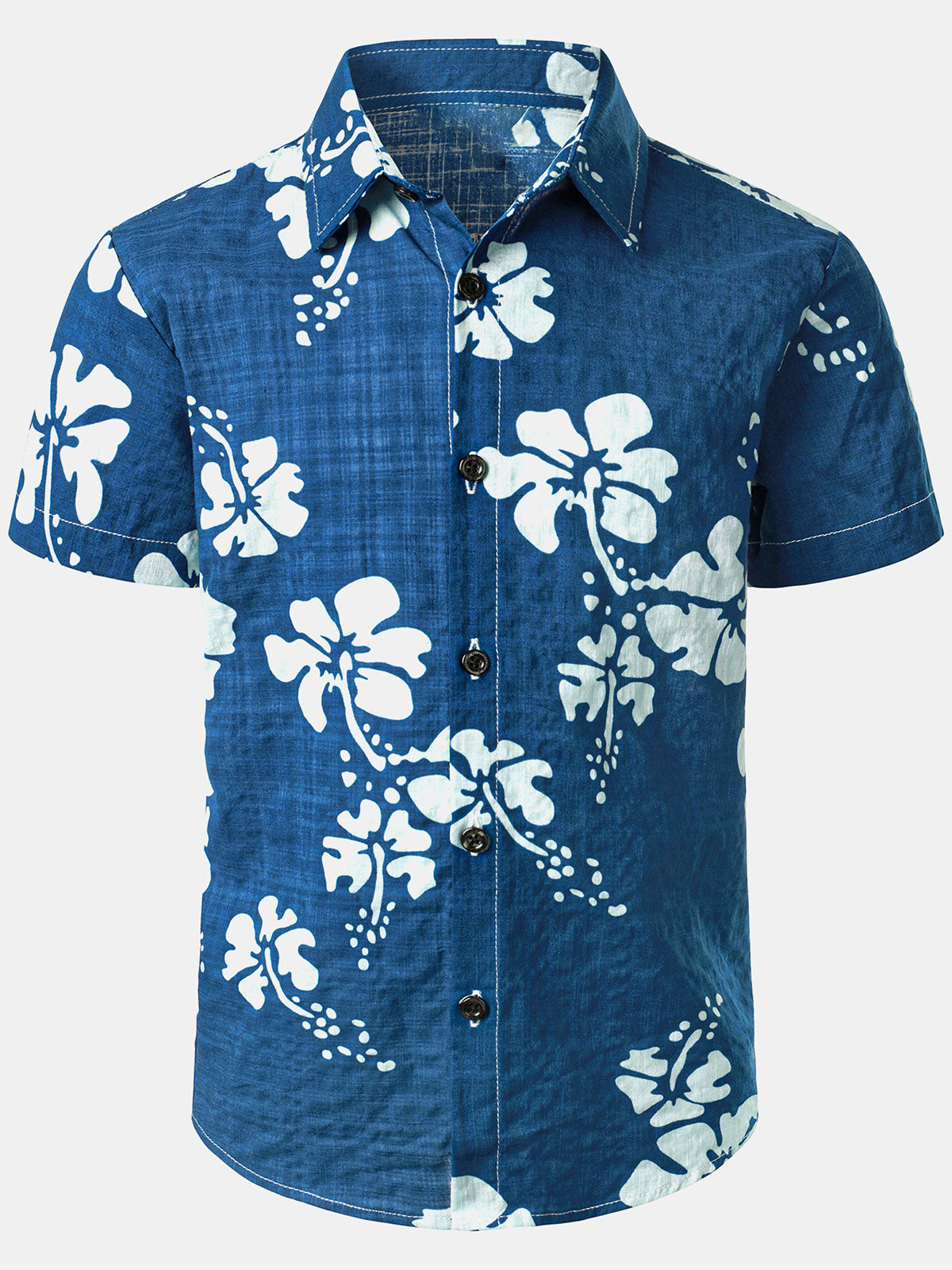 Boy's Hawaiian Floral Print Tropical Aloha Holiday Beach Short Sleeve Shirt