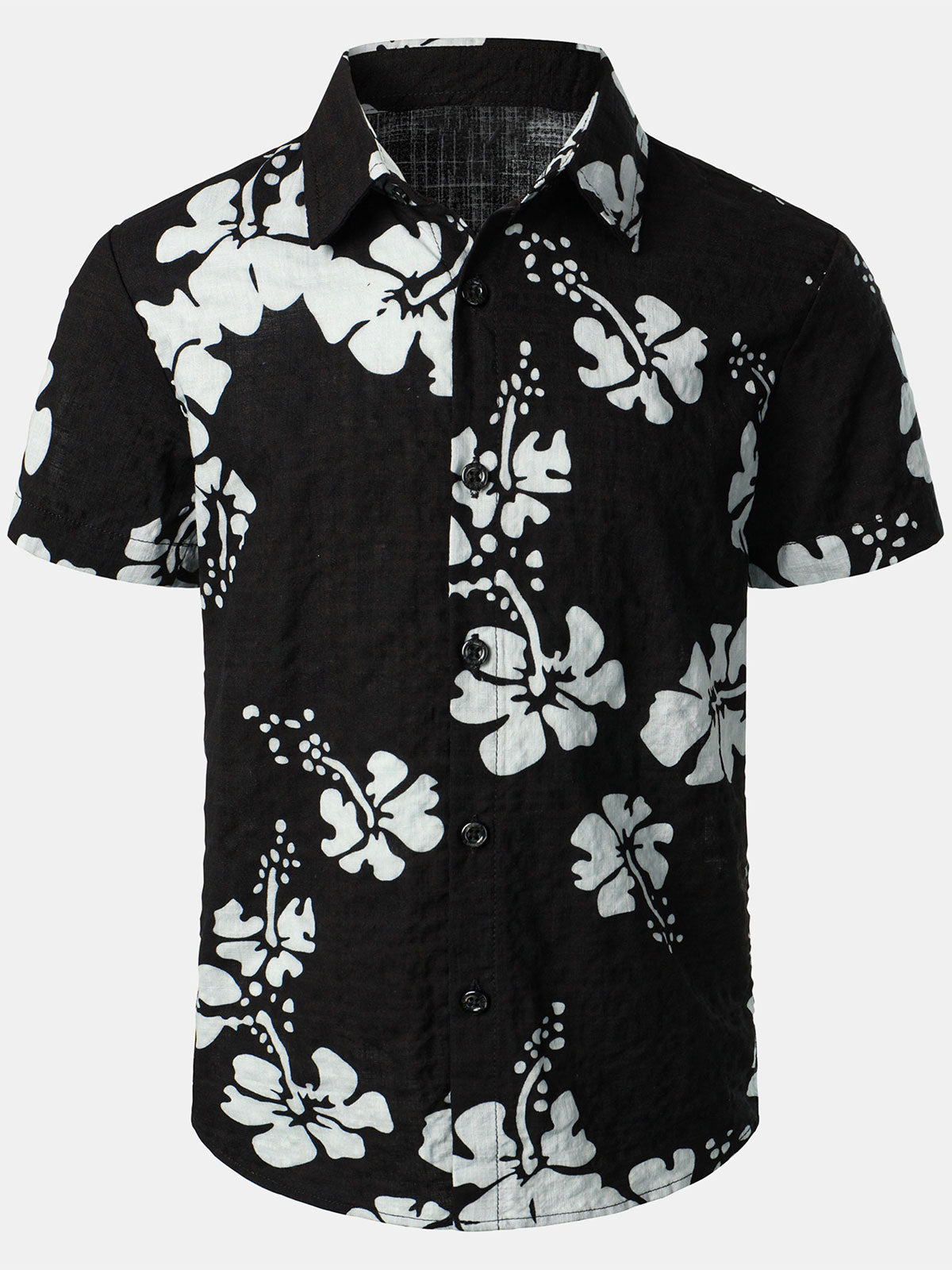 Boy's Hawaiian Floral Print Tropical Aloha Holiday Beach Short Sleeve Shirt