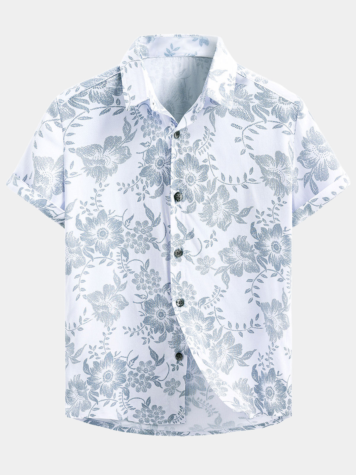 Boy‘s 100% Rayon Short Sleeve Casual Floral Shirt